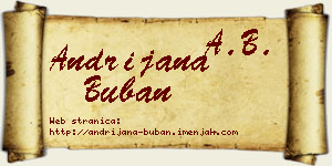 Andrijana Buban vizit kartica